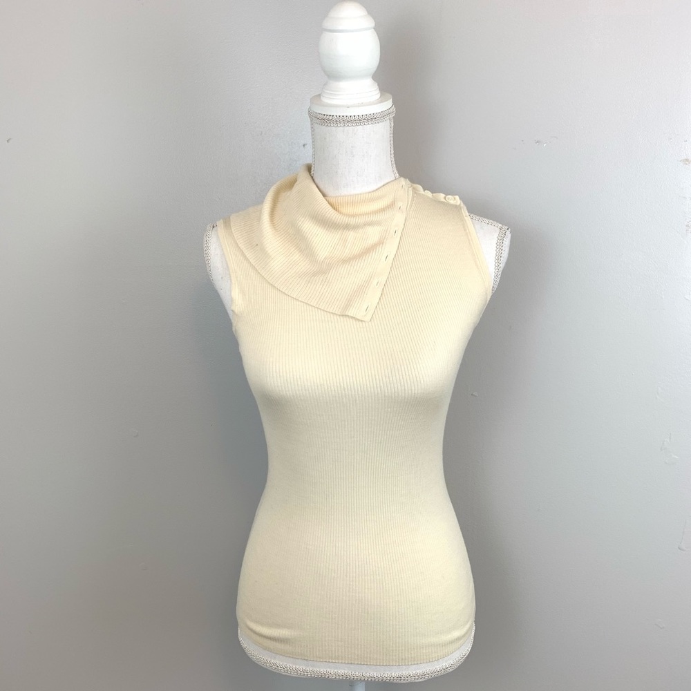 Theory Cream Button Shoulder Turtleneck - image 2